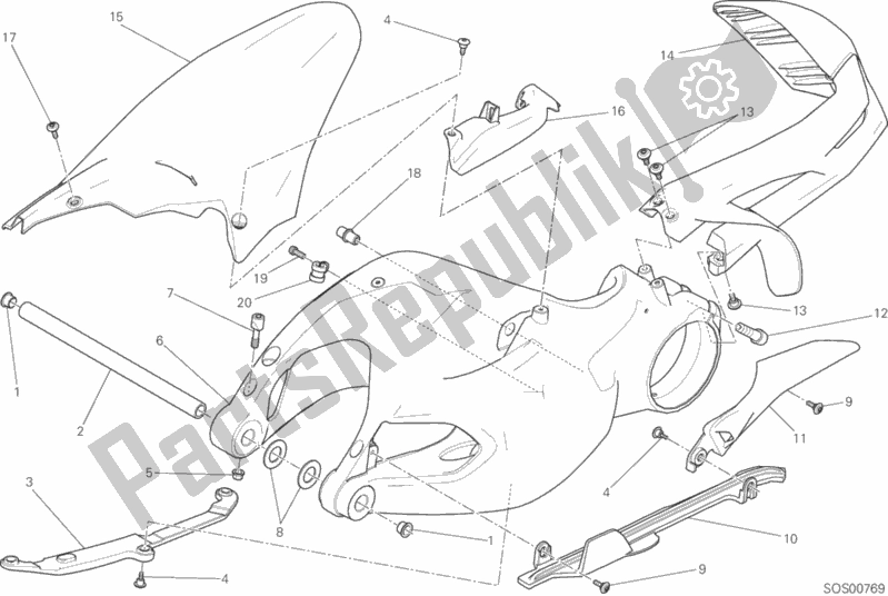 Tutte le parti per il Forcellone del Ducati Multistrada 1200 S ABS 2017